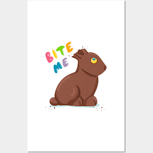 Bite Me Chocolate Bunny Easter Posters and Art